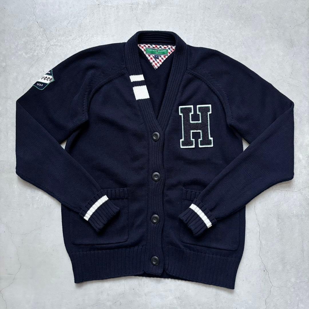 【美品】  GOLF ニットカーディガン ロゴワッペン
