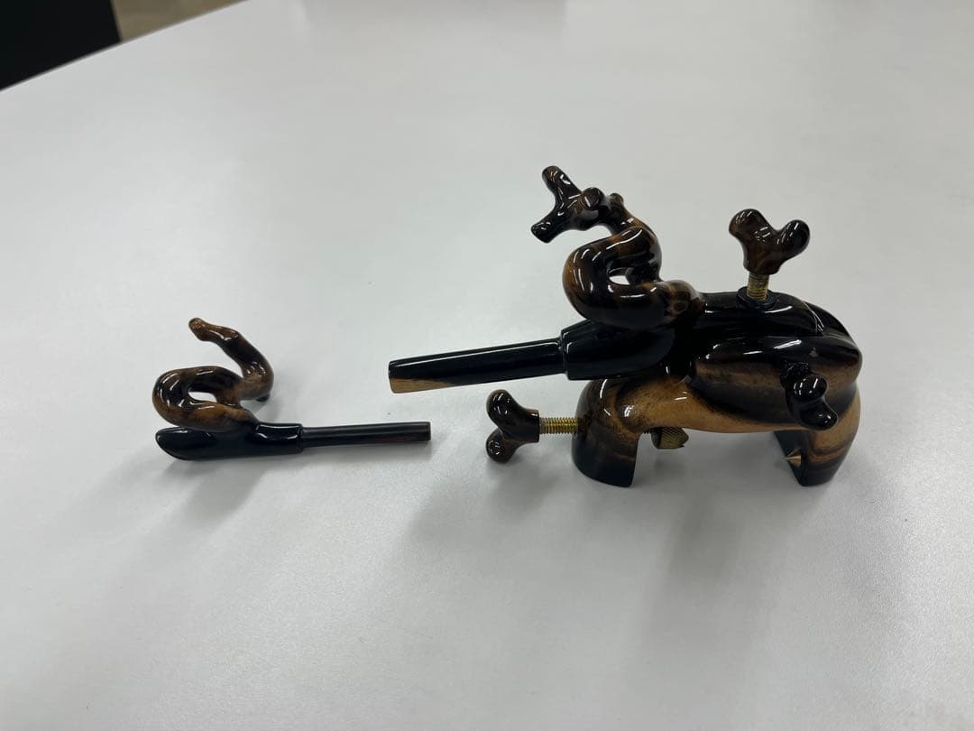 まろん　松村作　黒柿　大砲型万力　小型