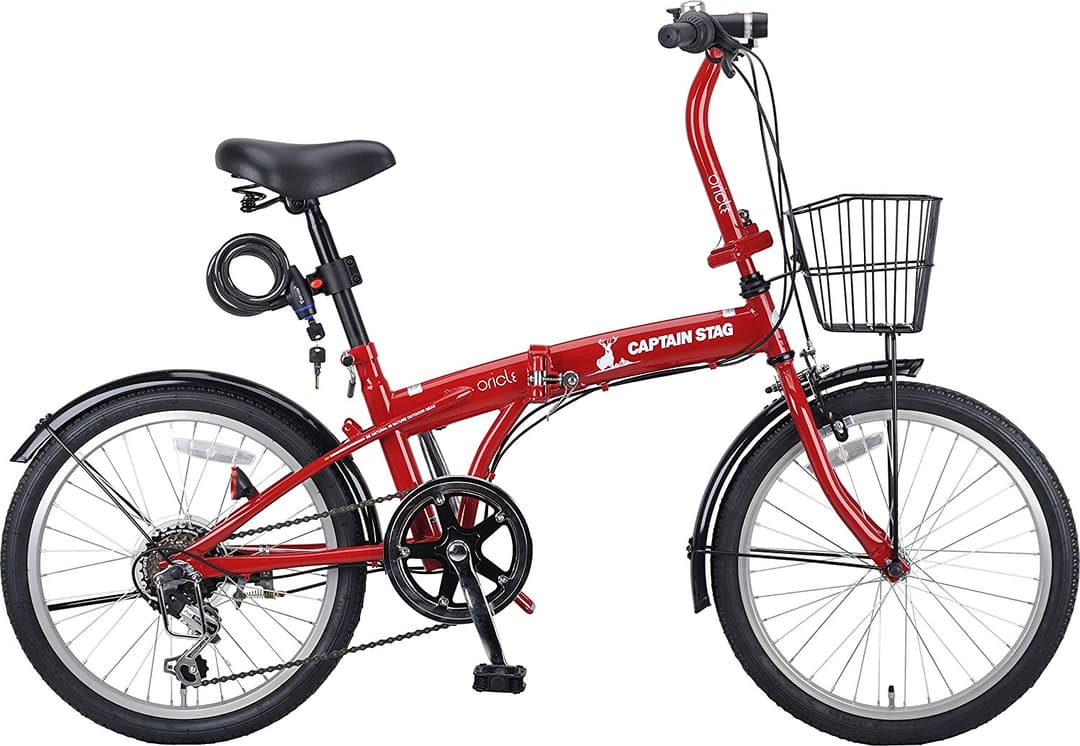 20インチ 折りたたみ自転車 シマノ6段変速/バッテリー/ワイヤー錠/ 泥よけ✣