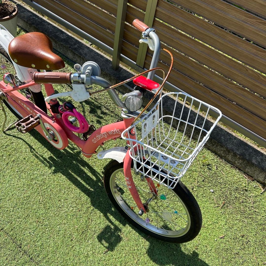 an design works 子供用自転車 ピンク18インチ