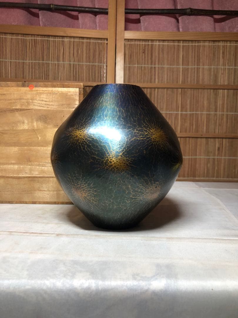 茶道具、花器、銅、作家手造