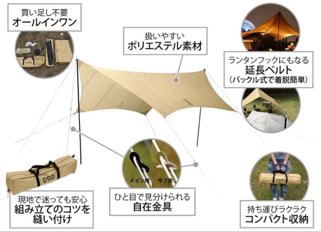 【新品•未使用】DOD ITSUKA NO TARP TT5-631-TN