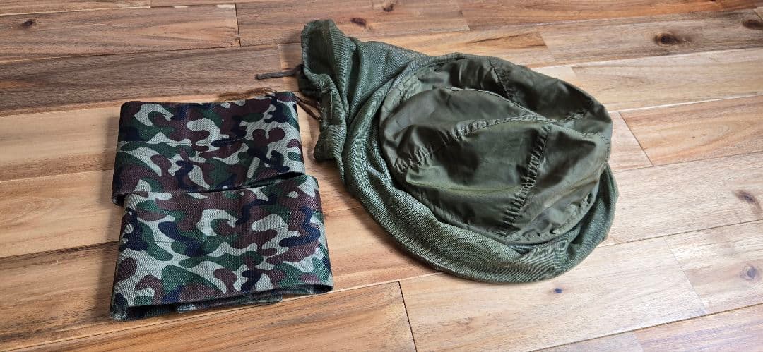 自衛隊　ポンチョ　足輪　弾帯　延長　防虫ネット　鉄帽クッション