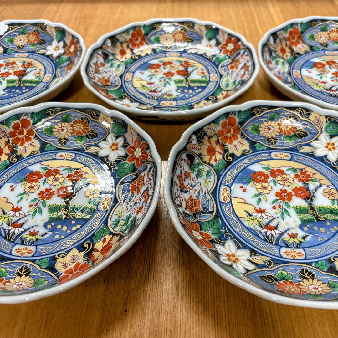 有田焼　高峰窯　金彩　古伊万里　中皿　盛皿　直径16.3cm