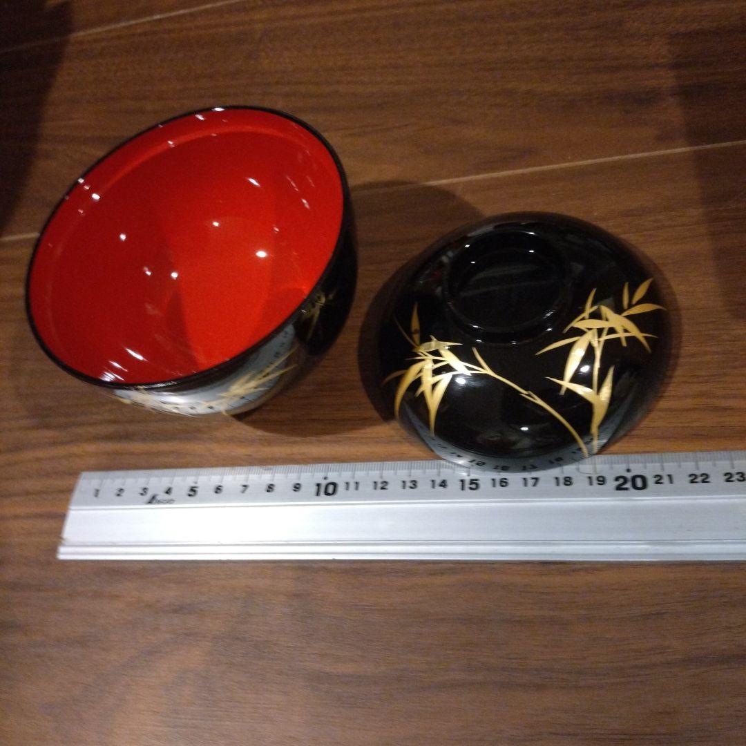 手描天然木加工品　御吸物椀揃　耕峰　漆塗り蓋付きお椀五客セット　吸物椀　フタ有り