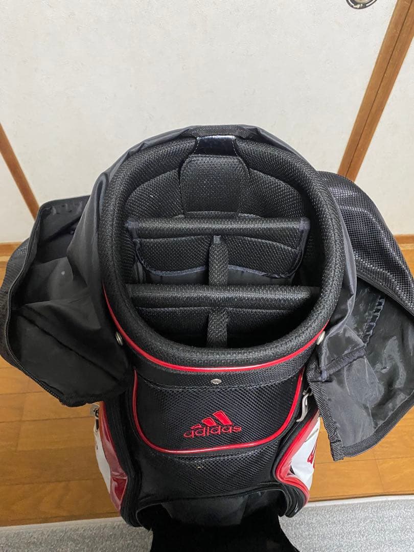 最終値下げ‼️adidas キャディバッグ 黒赤 フード付き