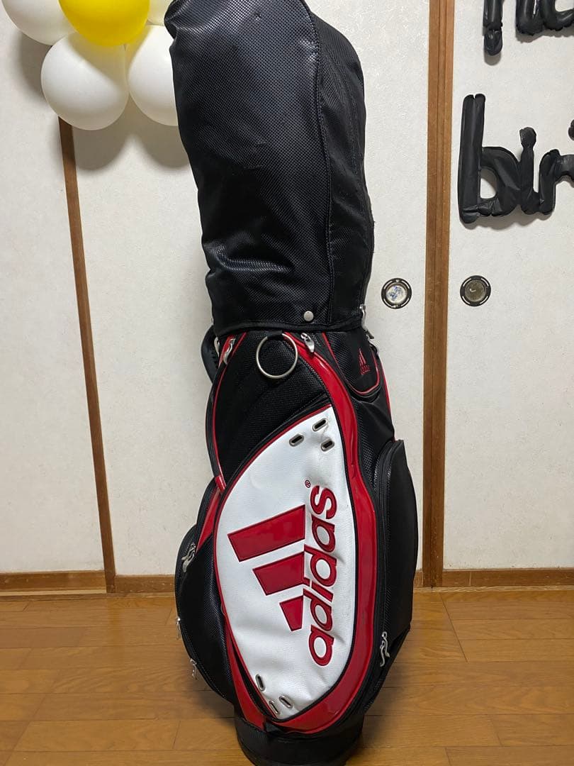 最終値下げ‼️adidas キャディバッグ 黒赤 フード付き