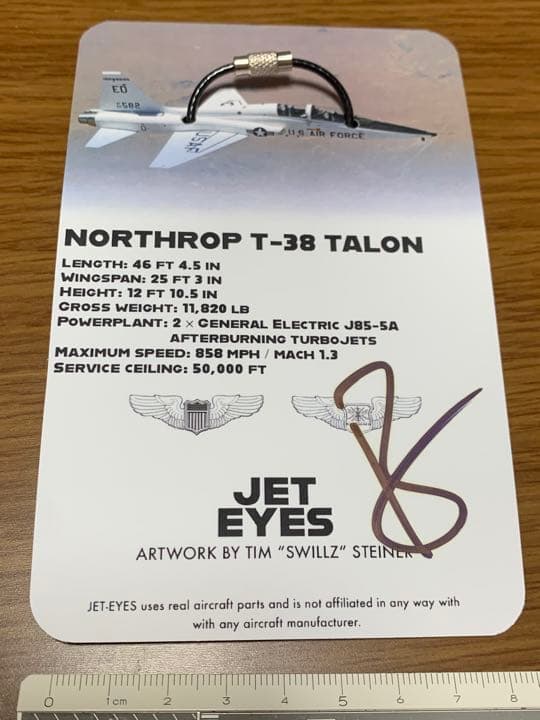 米軍 練習機T-38 Talon タロン タグ キーホルダー リベット