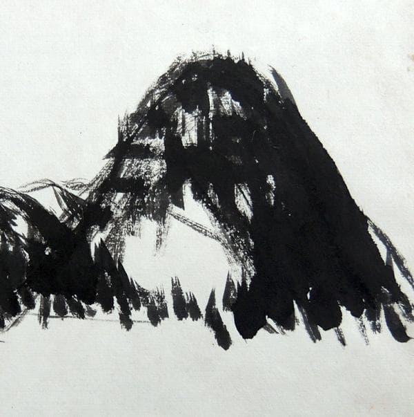 ● 木村荘八 作 ● 墨書 ＜ 風景 ＞ 木村初枝シール　額装品