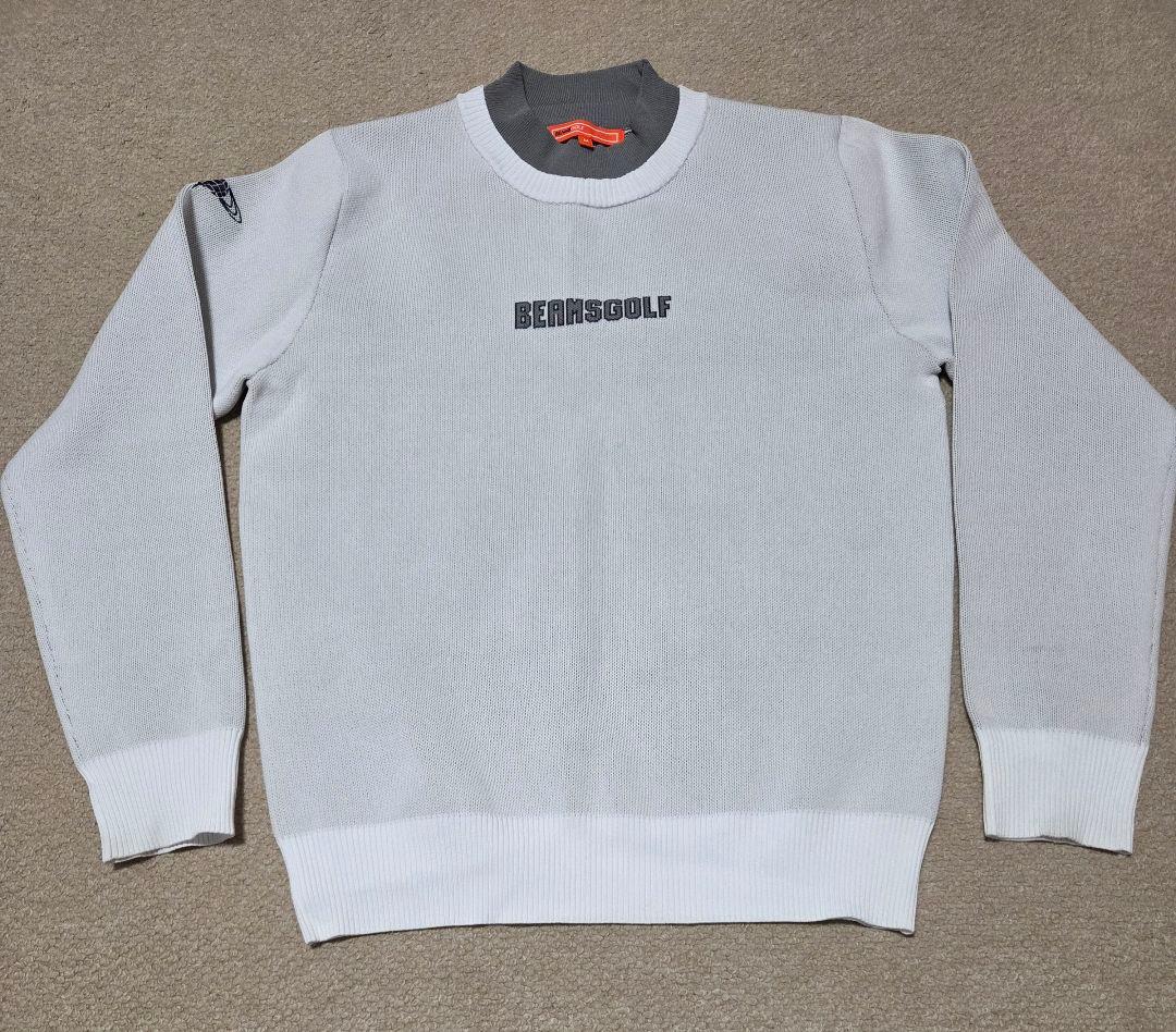 BEAMS GOLF ネイビー フェイクレイヤード モックネック ニット