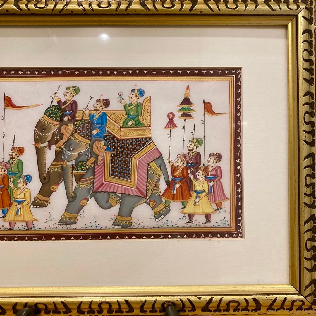 絵画 インドの細密画（ミニアチュール Miniature）シルク素材