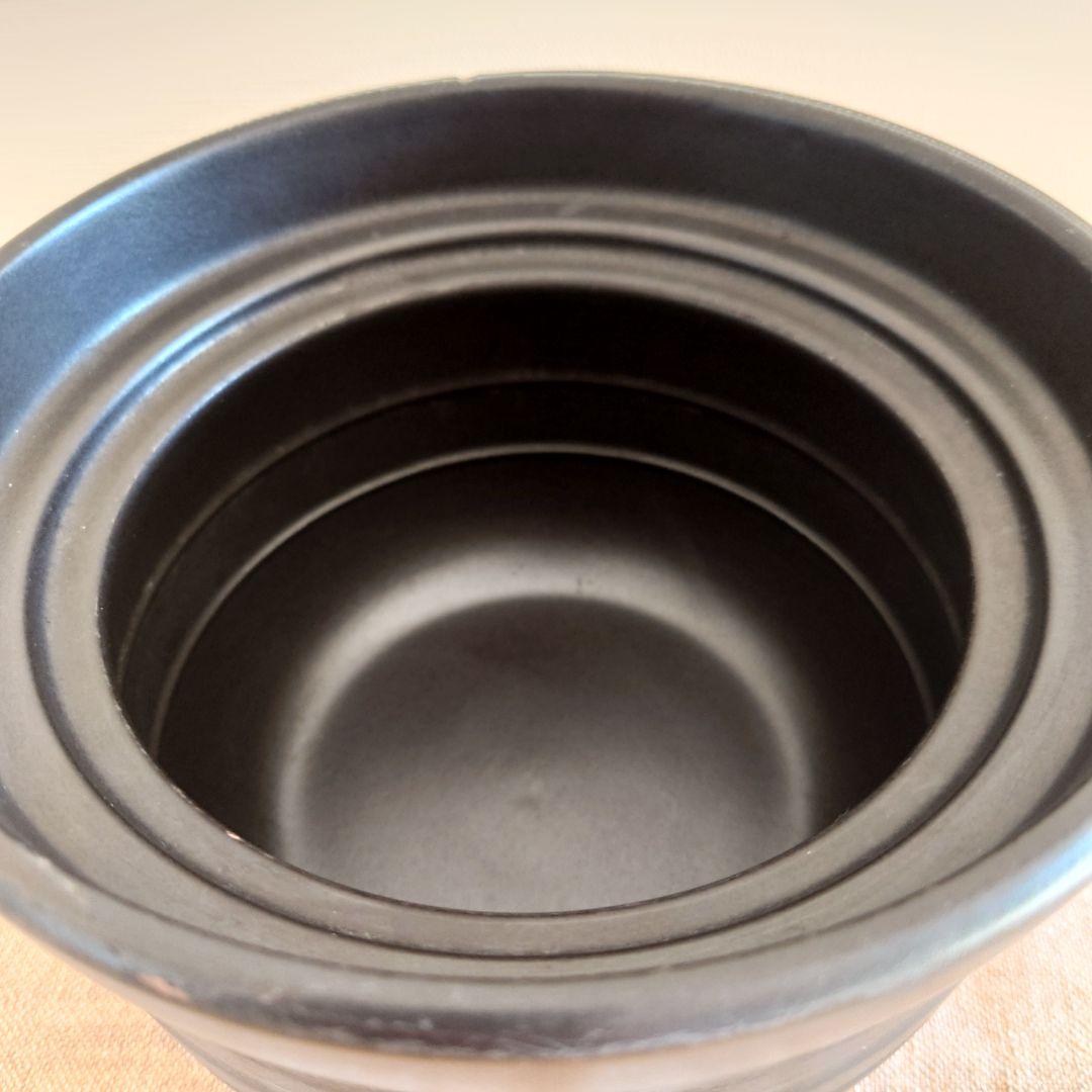 華月 大黒ごはん鍋　1〜2合用　大黒窯　ごはん鍋　丸黒釉　陶器　萬古焼