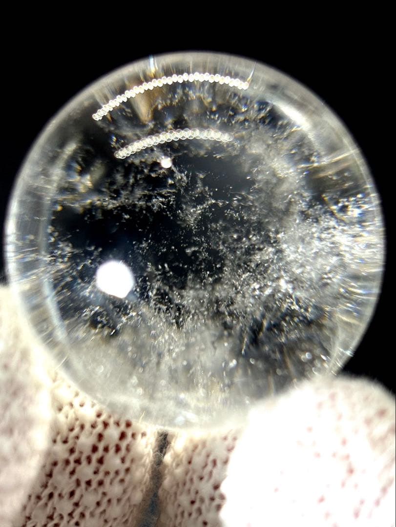 天然石　七星陣　アイリス水晶セット 高透明（ガラス台座付き）　リピーター割引適用