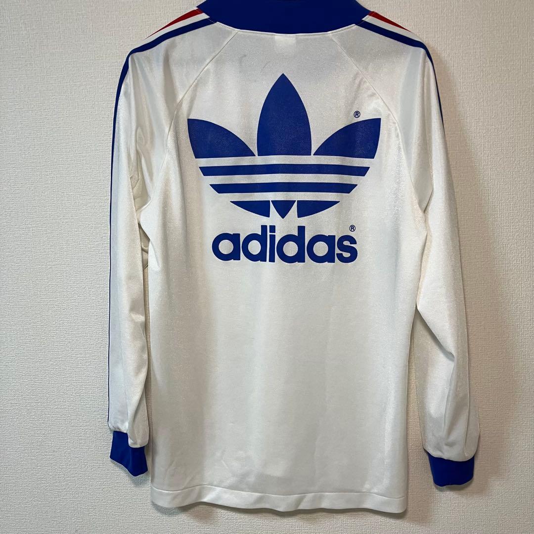 【L】old adidas長袖シャツ　トレフォイルロゴ　トリコロール　マリノス