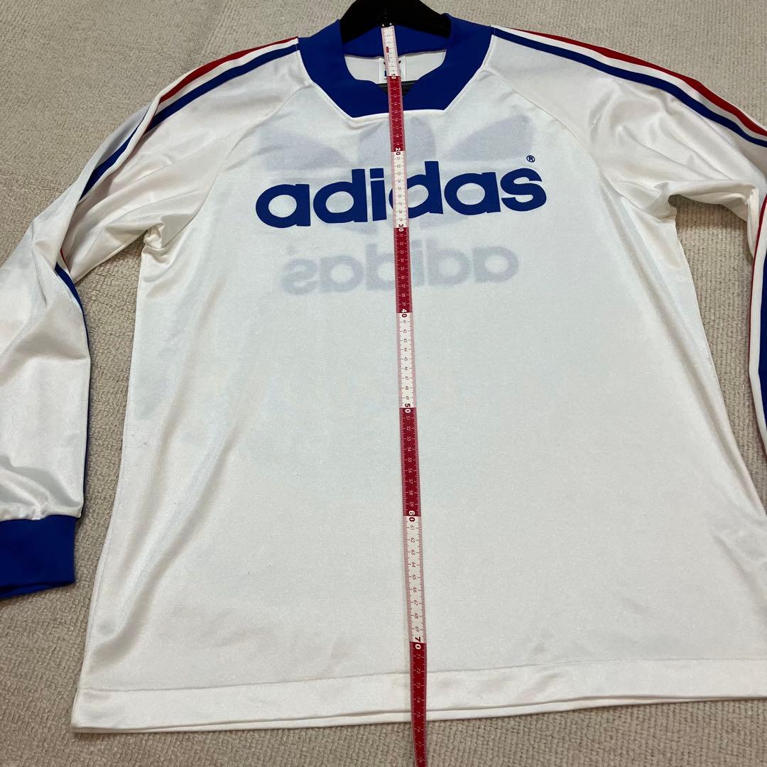 【L】old adidas長袖シャツ　トレフォイルロゴ　トリコロール　マリノス