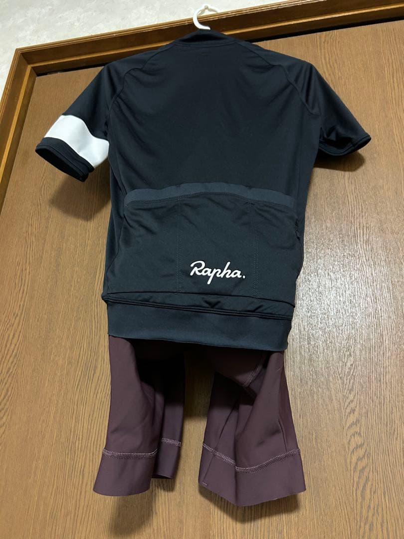 美品　Rapha ラファコア上下セット（Sサイズ）　Black&Mahogany