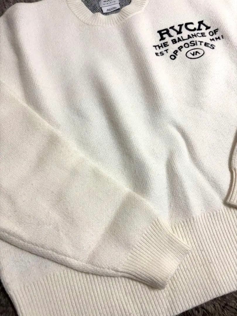 RVCA ルーカ　ホワイトニットセーター　クルーネック　Mサイズ