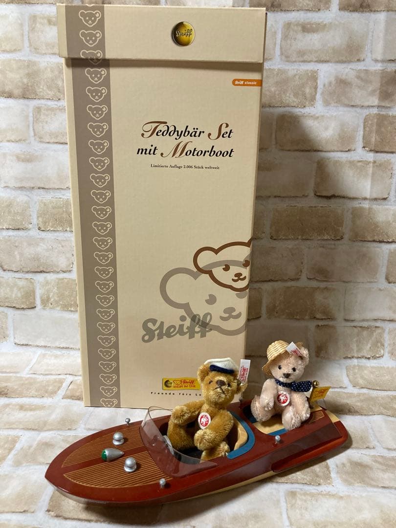 【ゆい】シュタイフ テディベア ウィズ モーターボート 白タグ限定品