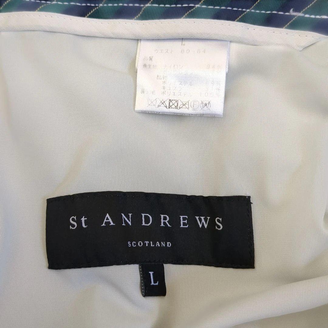 【美品】セント・アンドリュース 中綿 ゴルフパンツ L ホワイト 裏地付 メンズ