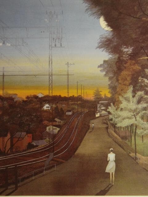 稗田一穂、「帰り路」、希少な画集より、 新品高級額装付、日本人画家