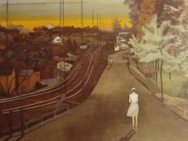 稗田一穂、「帰り路」、希少な画集より、 新品高級額装付、日本人画家