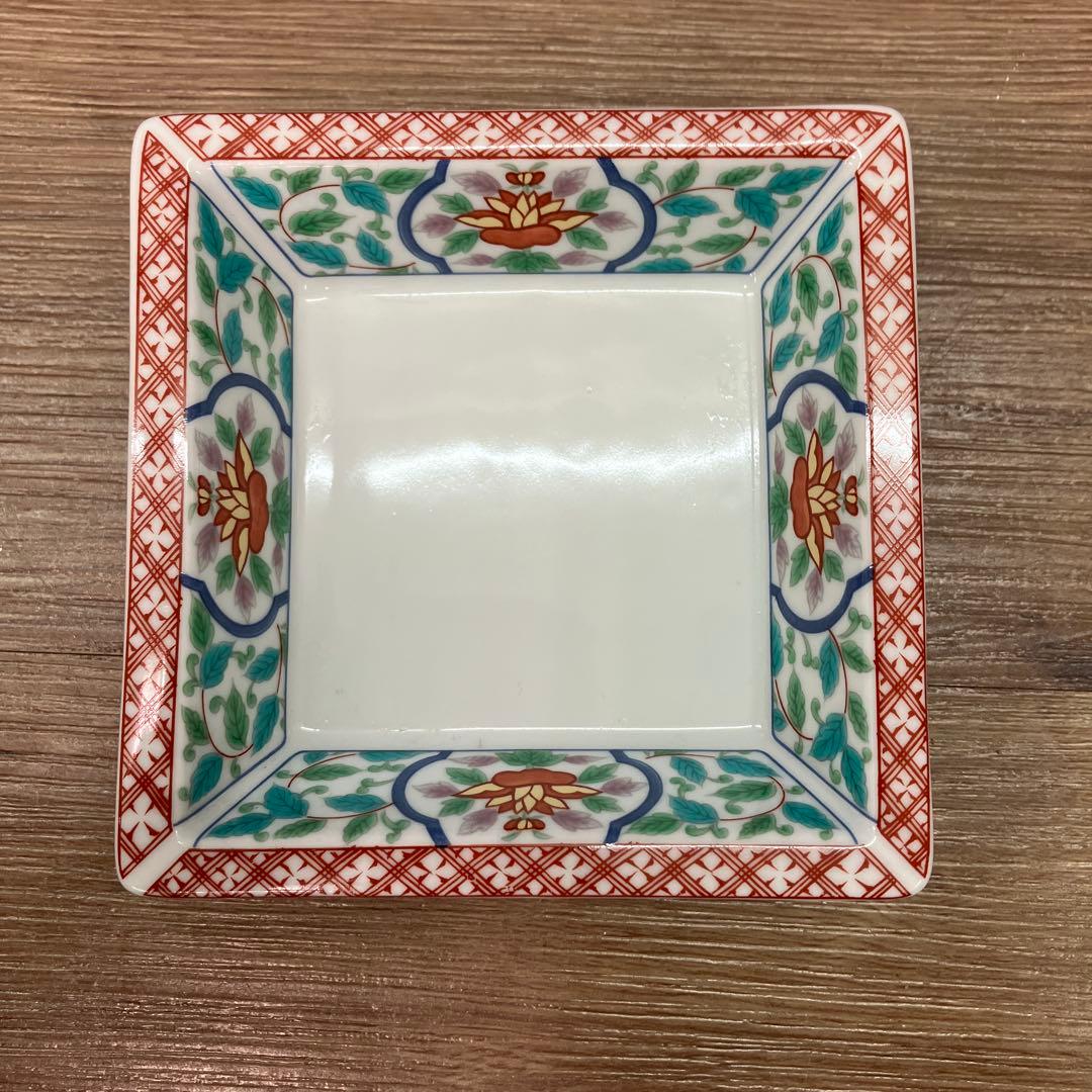 E-1 美品 有田焼 竹斎 銘々皿 仕切り皿 セット 和食器 食器 角皿 醤油皿