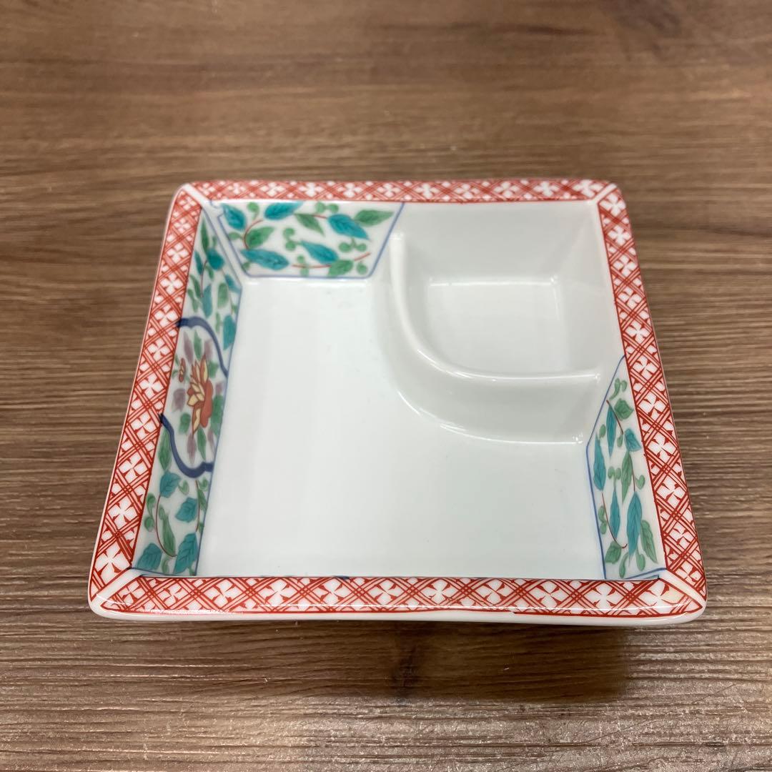 E-1 美品 有田焼 竹斎 銘々皿 仕切り皿 セット 和食器 食器 角皿 醤油皿