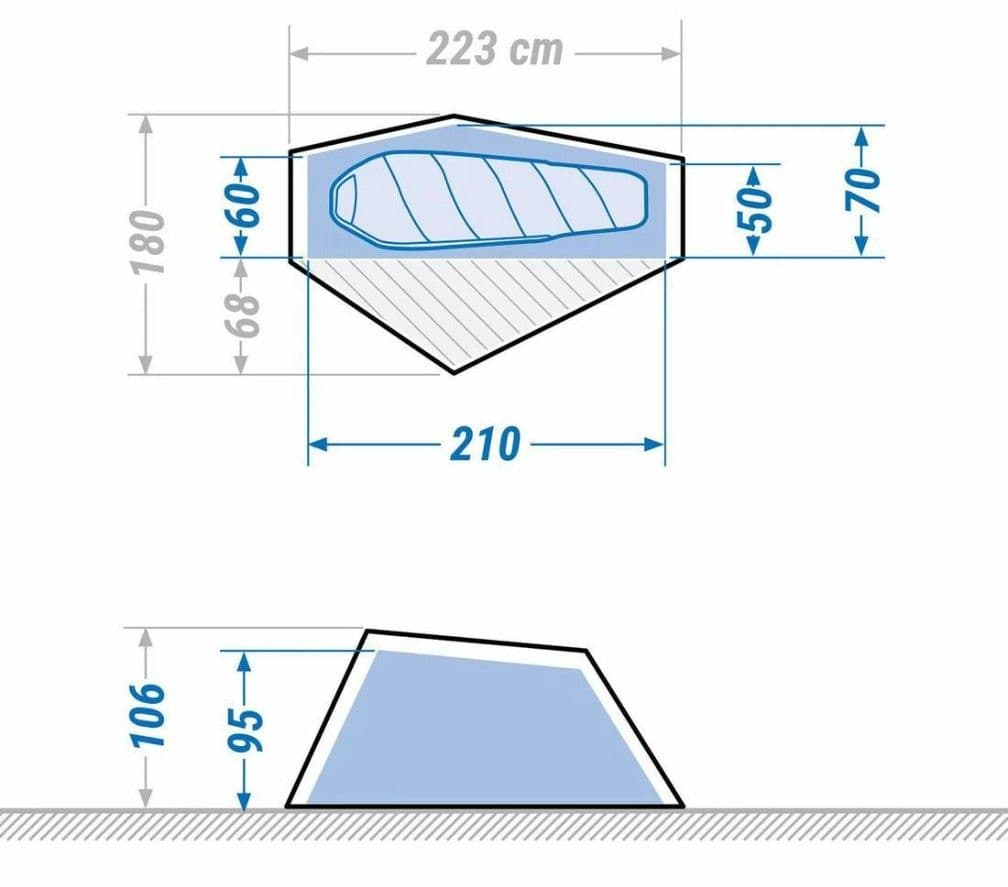 FORCLAZフォルクラTREK900 1人用キャンプトレッキング 登山用テント