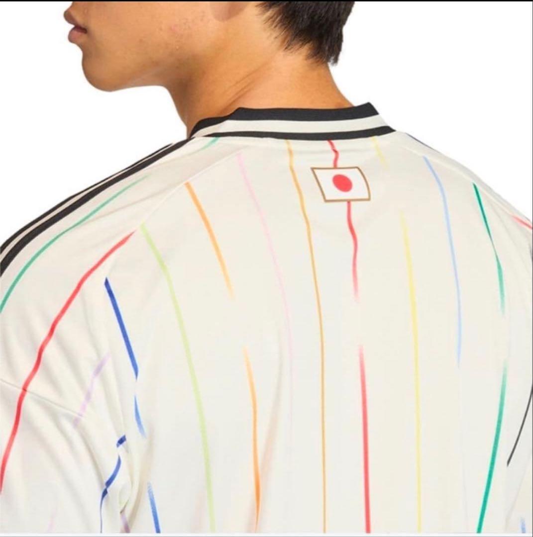 adidas 日本代表 ストライプシャツ ホワイト　Lサイズ