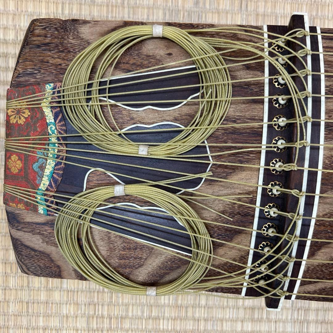すだれ彫　13弦　琴　舌に蒔絵　全長190㎝　東な7-0703②