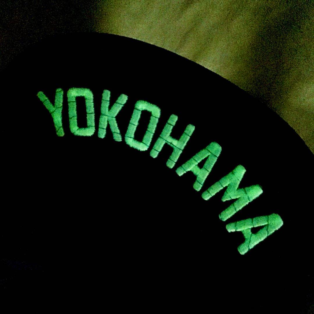 未使用 蛍光 キャップ 横浜DeNAベイスターズ ツバ裏刺繍 帽子 三浦 中畑清