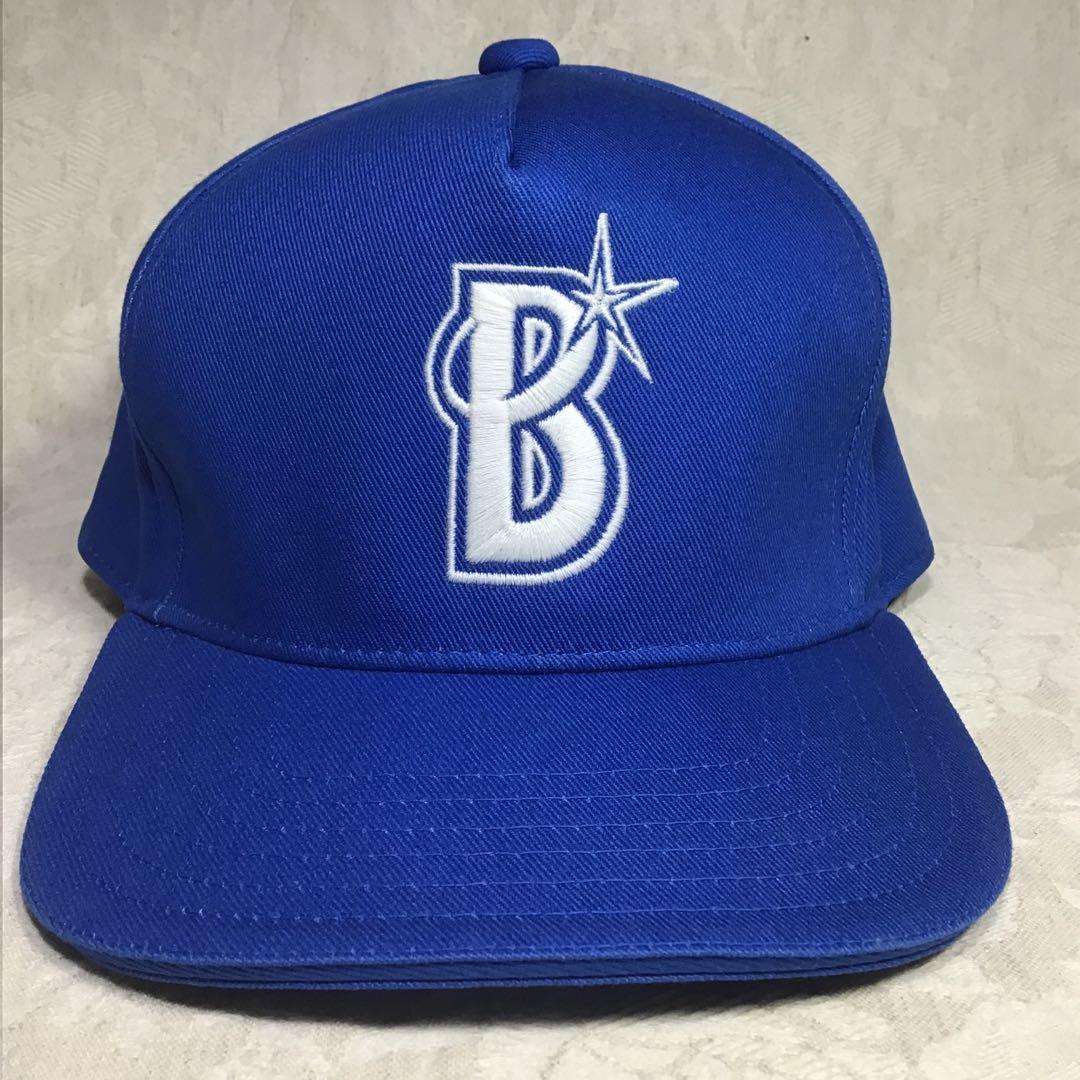 未使用 蛍光 キャップ 横浜DeNAベイスターズ ツバ裏刺繍 帽子 三浦 中畑清