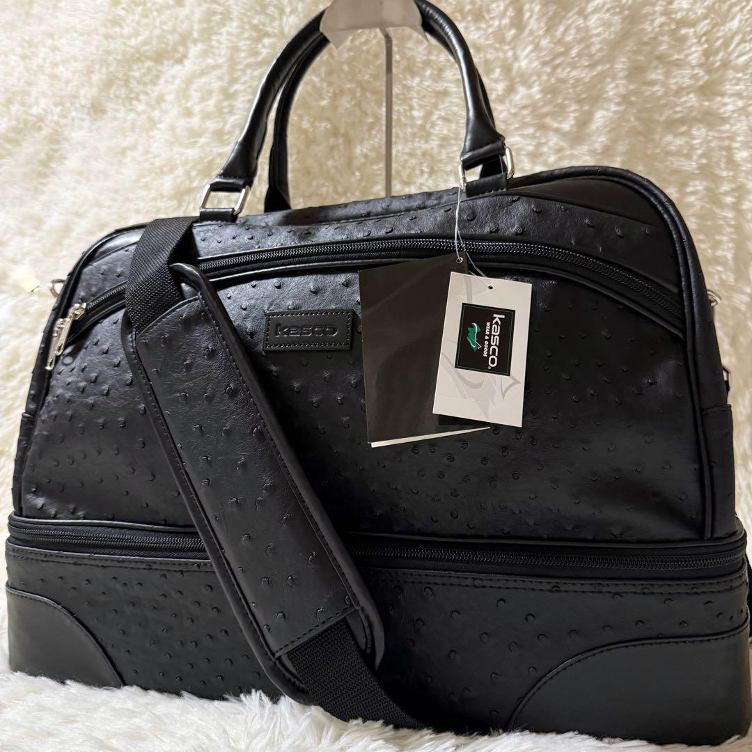 新品✨Kasco キャスコ 2way ボストンバッグ オーストリッチ ゴルフ 黒