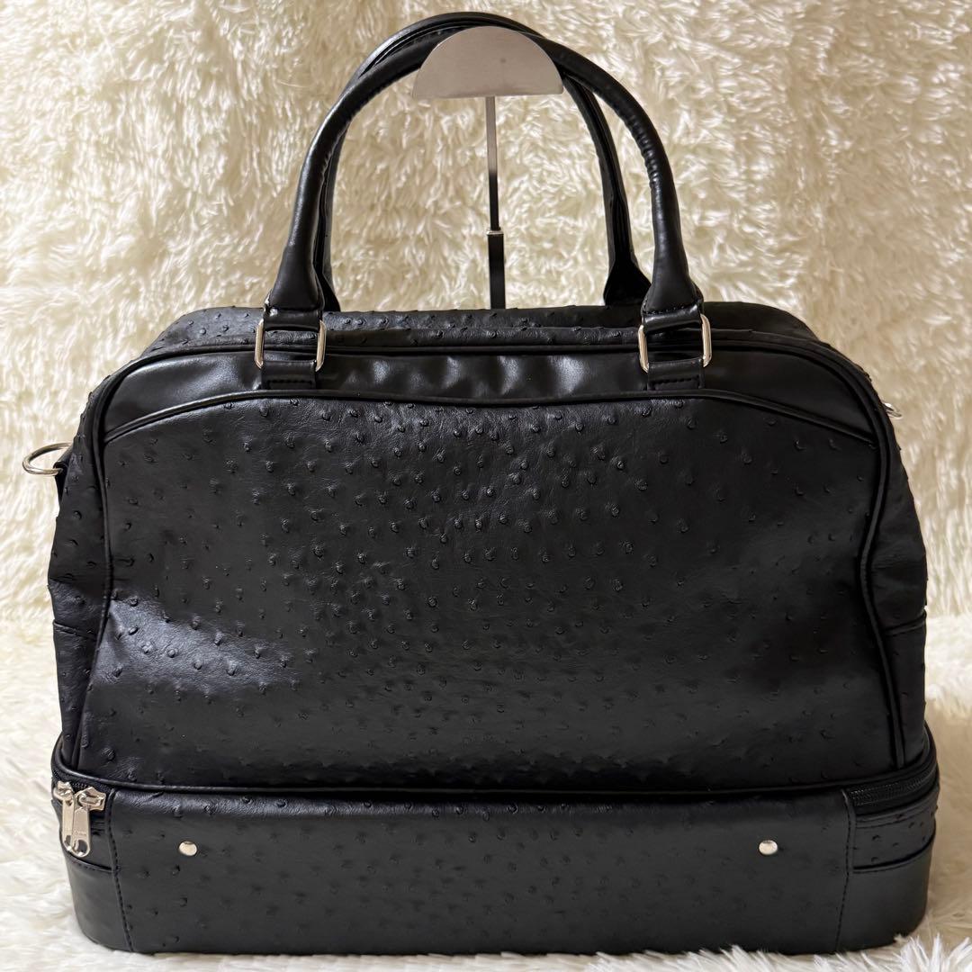 新品✨Kasco キャスコ 2way ボストンバッグ オーストリッチ ゴルフ 黒