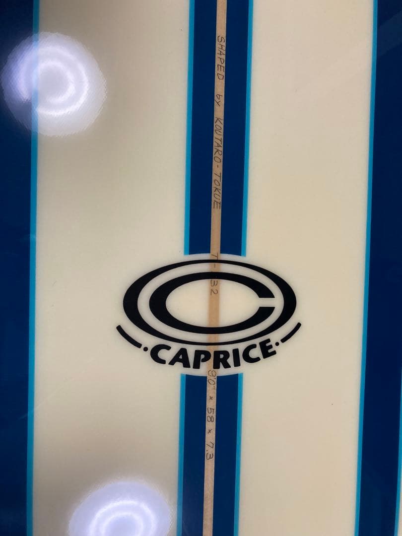 Caprice サーフボード ストライプデザイン ケース付き