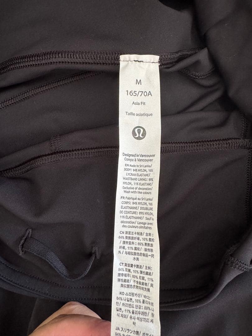 lululemon アジアフィット　ブラック　Fast and Free