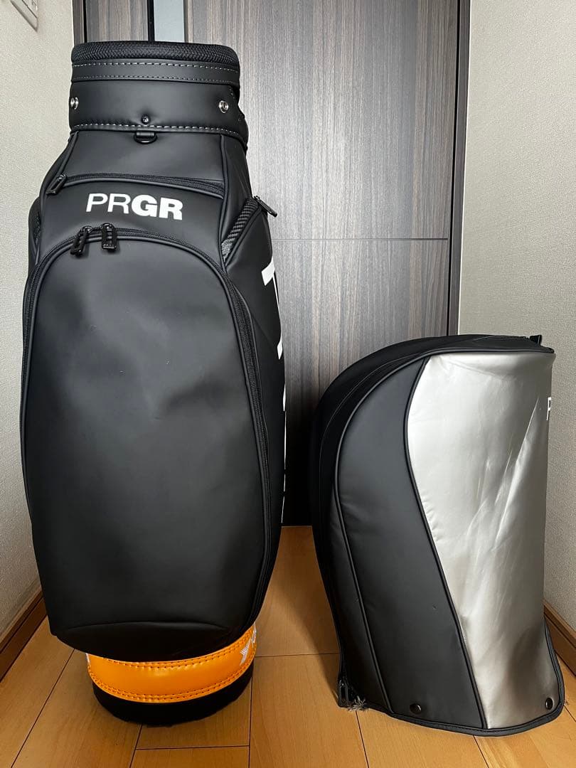 超美品希少プロギア　PRGR ド迫力大きめキャディバッグ 黒 プロ仕様コンパクト