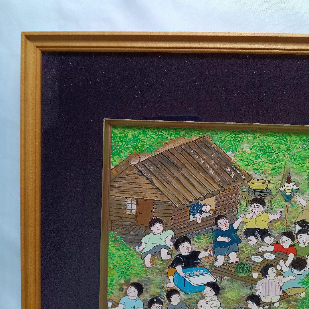 岡田祥子作　アクリル原画「愉快な仲間たち」