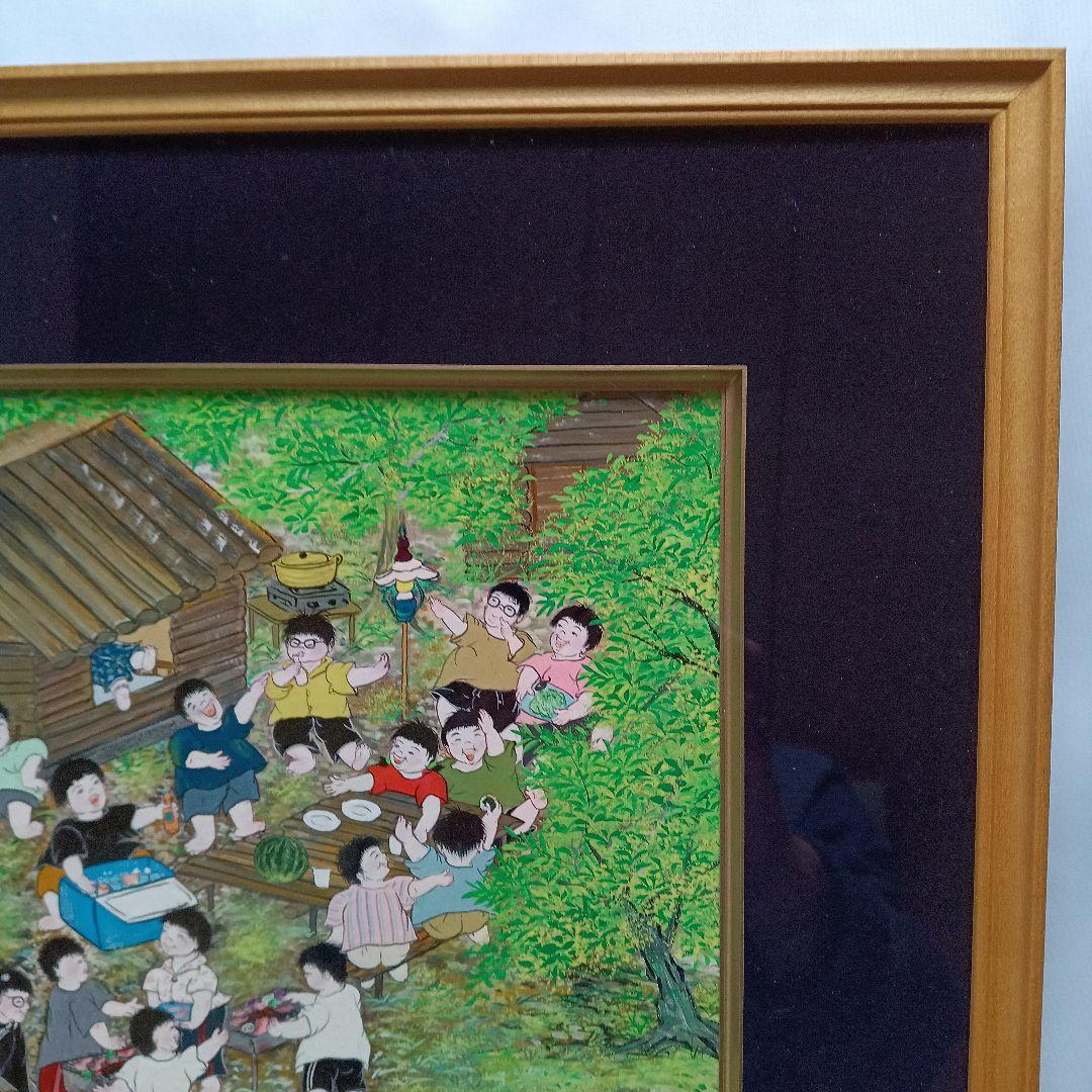 岡田祥子作　アクリル原画「愉快な仲間たち」