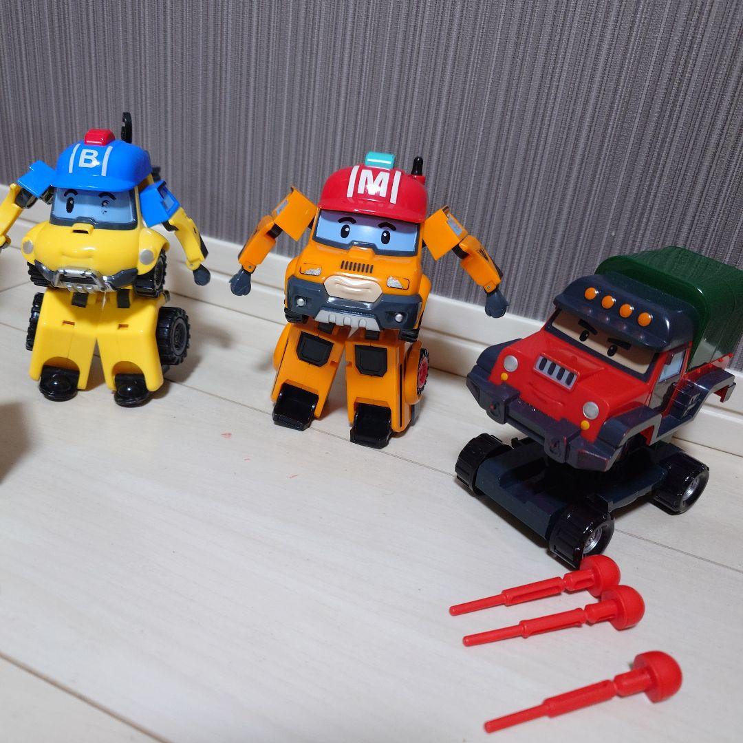 ロボカーポリー　変身変形ロボット　ダイキャスト　ミニカー　スクールビー　収納