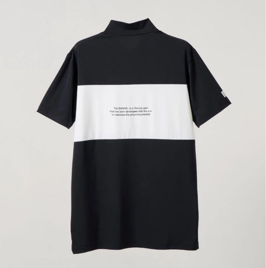 【新品・タグ付き】BANDEL メンズ モックネック 黒×白 胸ポケット XL