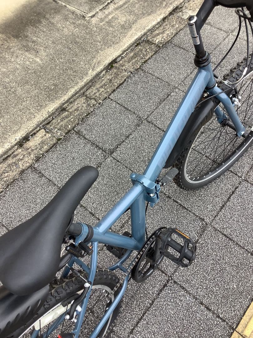 26インチ 青 折り畳み自転車 6段変速