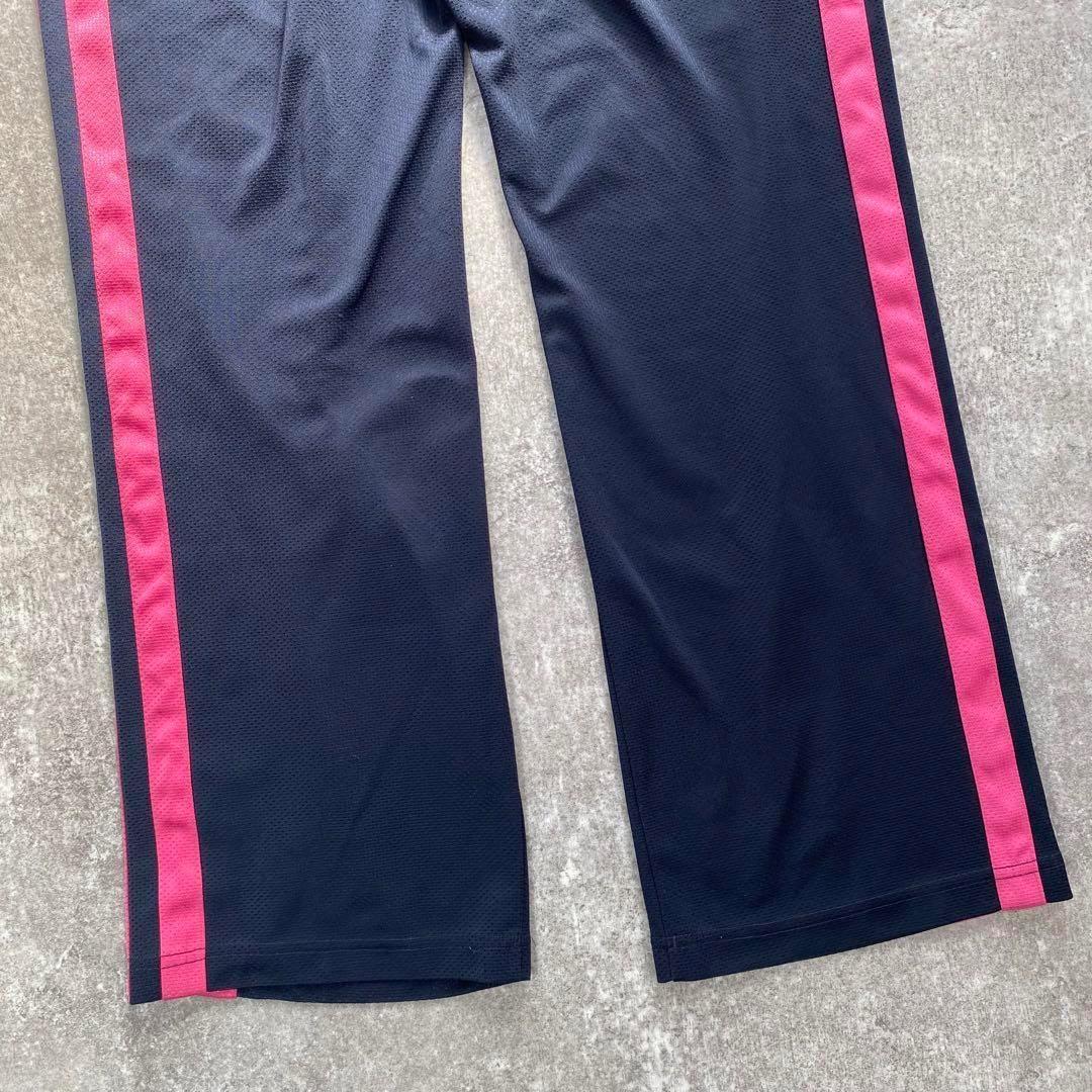 00's adidas セットアップジャージ【M】トラックジャケット　紺　ピンク