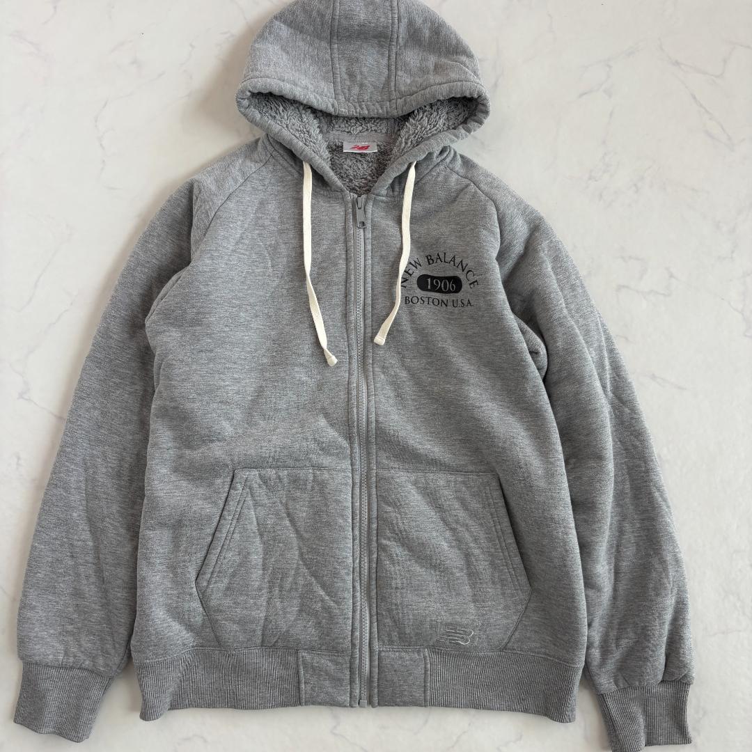 New Balance 裏ボアセットアップ ロゴ グレー L（C875）