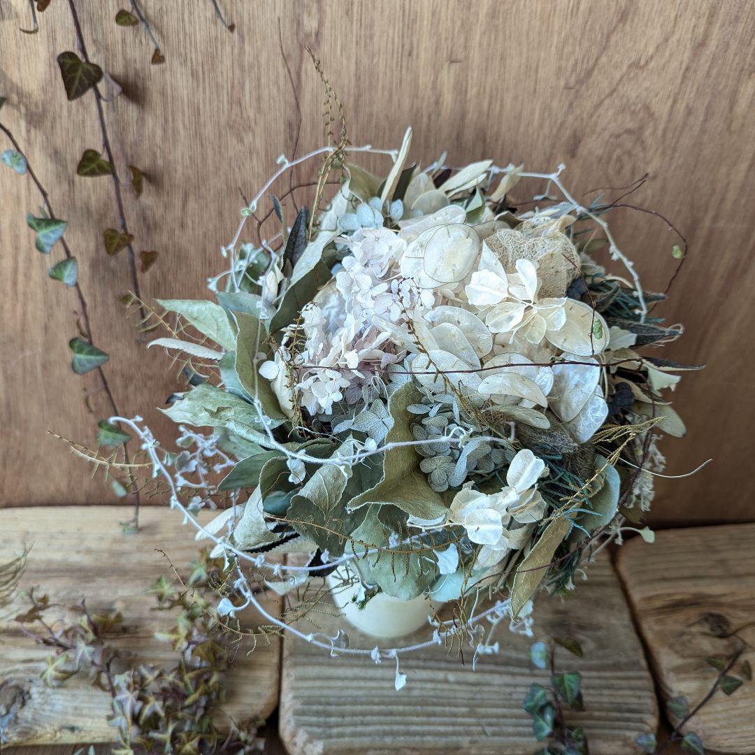 専用Wedding&Interior＊くすみ系白グリーンドライフラワーブーケ