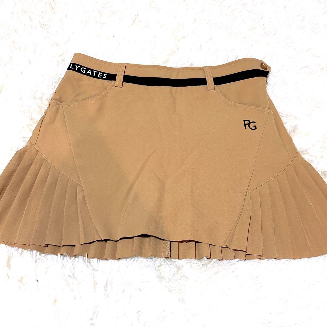 極美品 韓国モデル パーリーゲイツ プリーツ スカート ベージュ Lサイズ