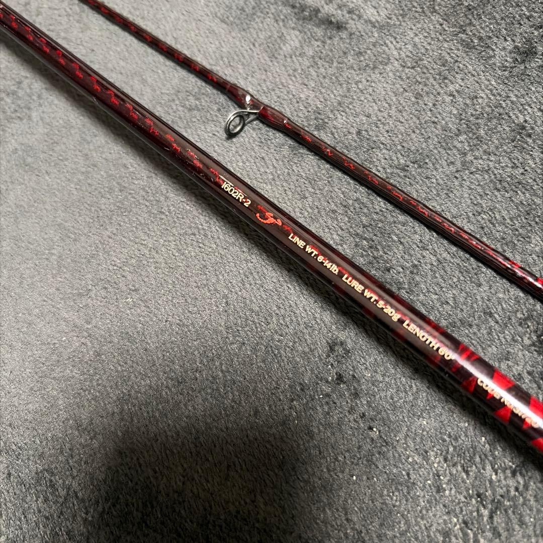 Shimano バスロッド 赤 コルクグリップ　1602R-2