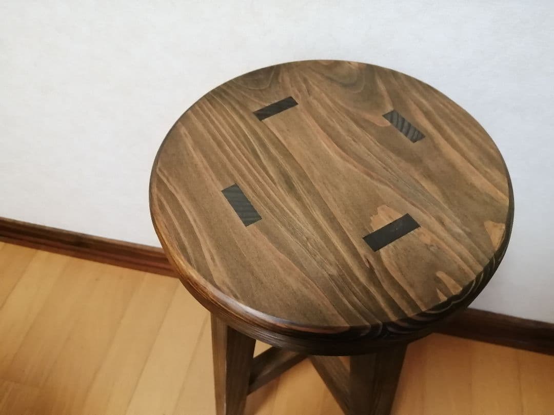 【ほぞ組】木製スツール　高さ65cm　丸椅子　stool 　花瓶台
