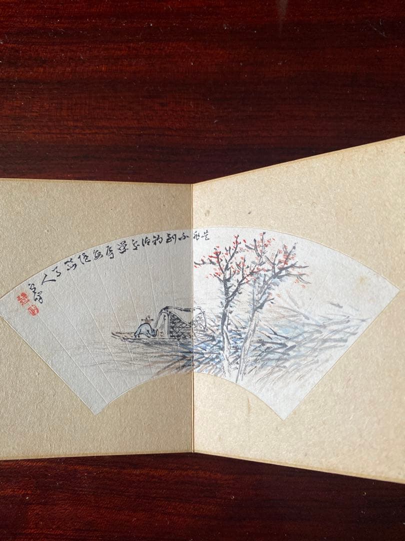 扇面画帖 セット本 肉筆 水墨画 彩色画 書 落款有日本画 古美術 コレクション