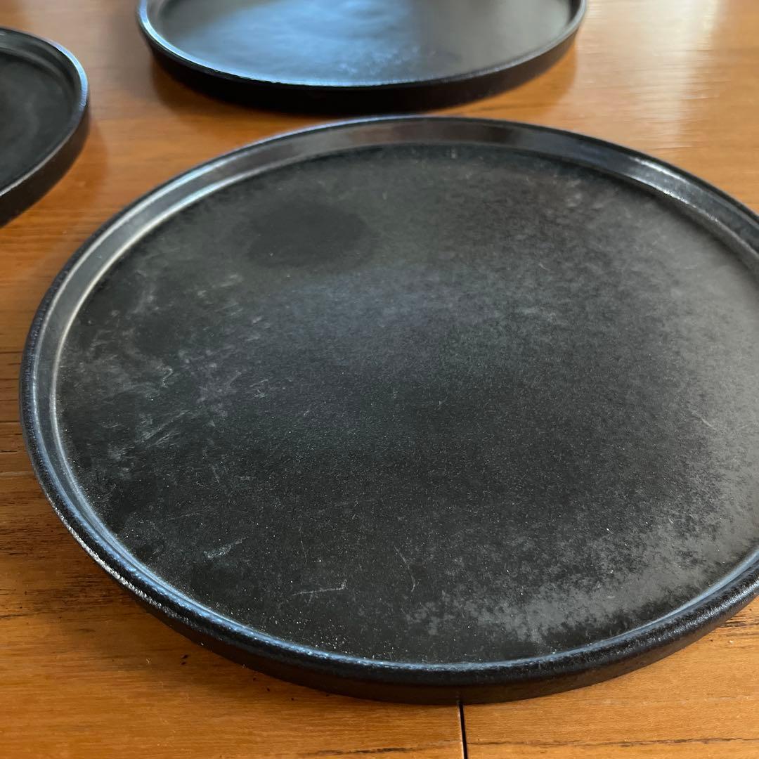 アクタスSHIGARAKI Round PLATE黒いプレート26㎝　3枚セット